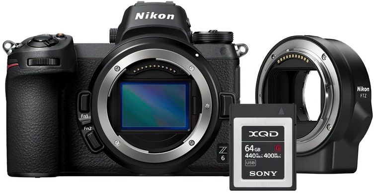 Фотоаппарат NIKON Z6 Body + FTZ Mount Adapter + 64GB XQD (VOA020K008)