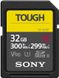 Карта пам'яті Sony SDHC 32GB C10 Tough UHS-II U3 ​​V90 R300 / W299MB / s (SF-G32T)