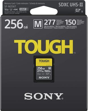 Карта пам'яті Sony 256GB SDXC C10 UHS-II U3 ​​V60 R277 / W150MB / s Tough (SFM256T.SYM)