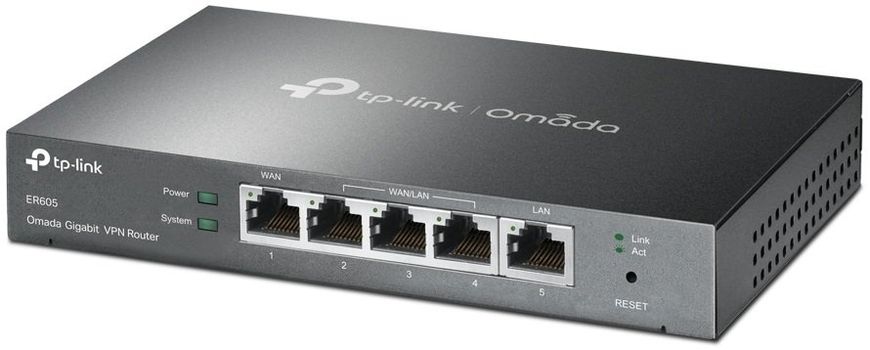 Маршрутизатор TP-LINK ER605 1xGE LAN 1xGE WAN 3xGE LAN VPN Omada (ER605)
