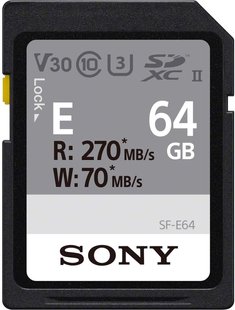 Карта пам'яті Sony 64GB SDXC C10 UHS-II U3 ​​V60 R270 / W120MB / s Entry (SFE64.AE)