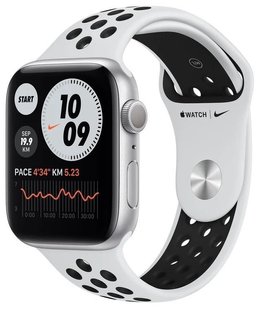 Смарт-годинник Apple Watch Nike SE Silver 44mm Pure Platinum/Black Nike Sport Band – Regular