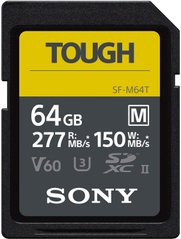 Карта пам'яті Sony 64GB SDXC C10 UHS-II U3 ​​V60 R277 / W150MB / s Tough (SFM64T.SYM)