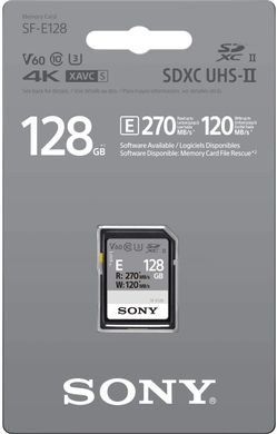 Карта пам'яті Sony 128GB SDXC C10 UHS-II U3 ​​V60 R270 / W120MB / s Entry (SFE128.AE)