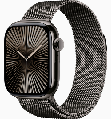 Apple Watch Series 10 GPS + LTE, 46mm Slate Titanium Case with Slate Milanese Loop M/L (MWYW3)