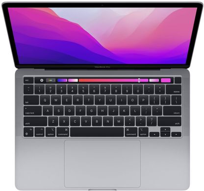 Ноутбук APPLE MacBook Pro 13" M2 8/512GB 2022 (MNEJ3UA/A) Space Grey, 67 Вт (MagSafe 3), IPS (Retina); Одноколірна; Lithium-Polymer, Apple; Apple M2; 8 ядер, 802.11ax; Ні; Bluetooth 5.0