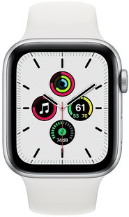 Смарт-часы Apple Watch SE GPS 44mm Silver Aluminium Case with White Sport Band Regular