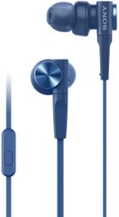 Наушники-вкладыши гарнитура Sony MDR-XB55AP Blue