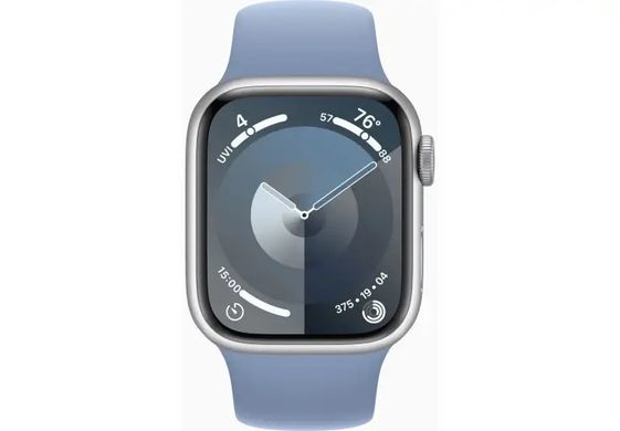 Apple Watch Series 9 41mm Silver Aluminum Case with Storm Blue Sport Band M/L (MR913)