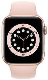 Смарт-часы Apple Watch Series 6 GPS 44mm Gold Aluminium Case with Pink Sand Sport Band Regular