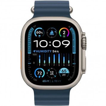 Смарт-годинник Apple Watch Ultra 2 GPS + Cellular 49mm Titanium Case with Blue Ocean Band (MREG3/MRF73)