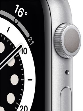 Смарт-часы Apple Watch Series 6 GPS 44mm Silver Aluminium Case with White Sport Band Regular