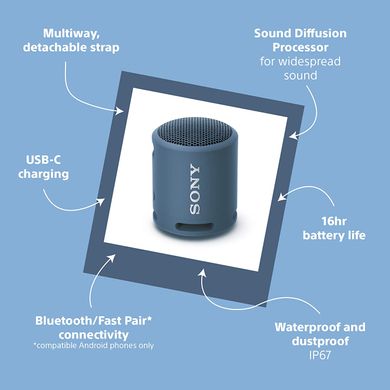 Беспроводная колонка Sony SRS-XB13, цвет синий