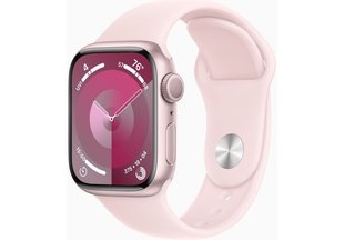 Apple Watch Series 9 41mm Pink Aluminum Case with Light Pink Sport Band S/M (MR933)