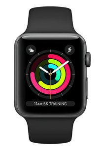 Смарт-часы Apple Watch Series 3 GPS 38mm Space Grey Aluminium Case with Black Sport Band (MTF02FS/A)