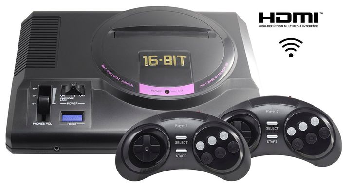 Игровая консоль Retro Genesis 16 bit HD Ultra (225 игр, 2 беспроводных джойстика) (ConSkDn73)