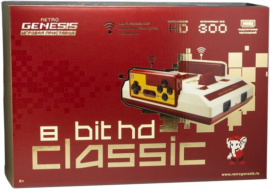 Игровая консоль Retro Genesis 8 Bit HD Classic (300 игр, 2 беспроводных джойстика, HDMI кабель) (CONSKDN89)