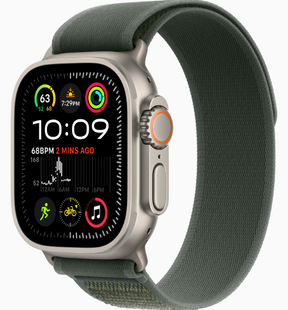 Apple Watch Ultra 2 49mm GPS + LTE Titanium Case with Green Trail Loop S/M