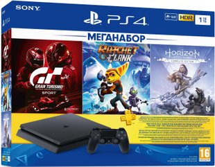 Игровая консоль PlayStation 4 1Тб в комплекте с 3 играми и подпиской PS Plus (9702191)