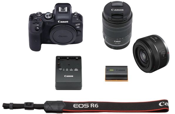 Фотоаппарат CANON EOS R6 + RF 24-105 f/4-7,1 STM + RF 50 f/1.8 STM (4082C046RF50)