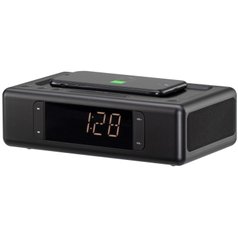 Акустическая док-станция 2E SmartClock Wireless Charging, Alarm Clock, Bluetooth, FM, USB, AUX Black (2E-AS01QIBK)