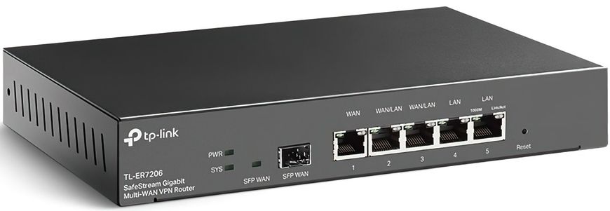 Маршрутизатор TP-LINK TL-ER7206 2xGE LAN 1xGE WAN 2xGE LAN 1xSFP VPN Omada (ER7206)