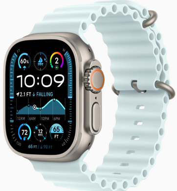 Apple Watch Ultra 2 49mm GPS + LTE Titanium Case with Ice Blue Ocean Band (MYT03/MXTF3)