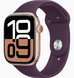 Apple Watch Series 10 GPS, 46mm Rose Gold Aluminum Case with Plum Sport Band (S/M)