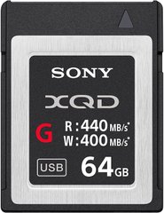Карта памяти Sony 64GB XQD G Series R440MB/s W400MB/s (QDG64F.SYM)