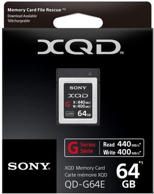Карта пам'яті Sony 64GB XQD G Series R440MB / s W400MB / s (QDG64F.SYM)
