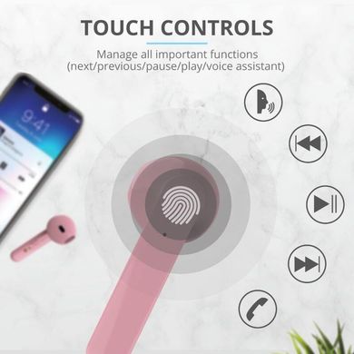 Наушники Trust Primo Touch True Wireless Mic Pink