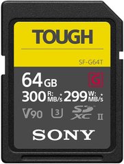Карта памяти Sony SDXC 64GB C10 Tough UHS-II U3 V90 R300/W299MB/s (SF-G64T)