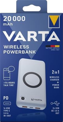 Портативний зарядний пристрій VARTA Power Bank 20000 mAh, Wireless (57909101111)